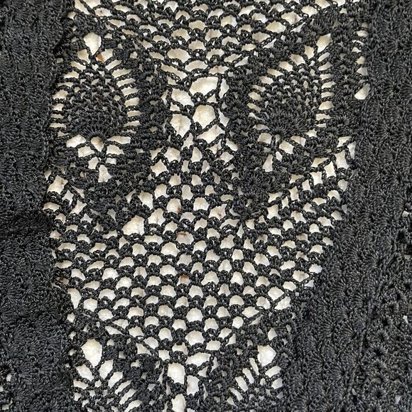 Vintage Hand Crocheted Cardigan Sweater - Size Large - Picture 3 of 5